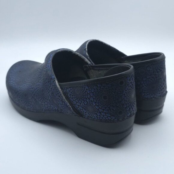 Dansko ITALY MADE Professional Navy Medallion Clogs Mules LEATHER Size 40 Womens - Picture 8 of 14